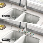 Dinosaur Christmas Happy New Year Kitchen Sink Splash Guard Faucet Mat Super - Image 4