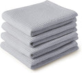 Encasa XO Kitchen Dish Towels Set | Light Grey | Waffle Weave and Flat Hand Tea by EncasaXO