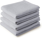 Encasa XO Kitchen Dish Towels Set | Light Grey | Waffle Weave and Flat Hand Tea by EncasaXO