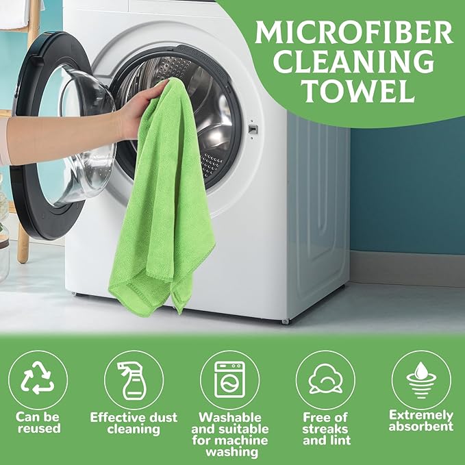 6 Pcs Extra Large Microfiber Cleaning Cloth Reusable Microfiber Towels Thick - Image 4
