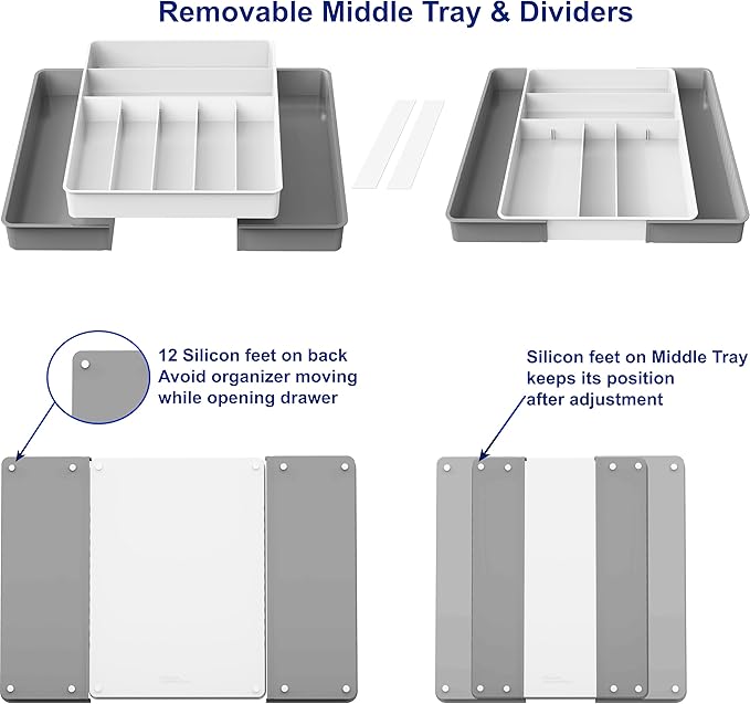 Simple Houseware Expandable Kitchen Drawer Flatware Organizer - Image 4