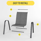 Betterhood Patio Chairs Set of 4, Stackable Outdoor Dining Chairs Set with Breathable Seat Fabric, All-Weather Powder-Coated Metal Frame for Deck, Pool Side and Backyard, 350LBS Capacity (Grey) - Image 6