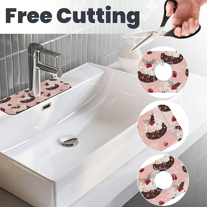 Faucet Draining Mat For Kitchen Sink, Cream Puddings Diatom Mud Absorbent Drain - Image 3