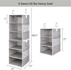 StorageWorks 6-Shelf Jumbo Closet Organizers, Two 3-Shelf Separable Hanging - Image 3