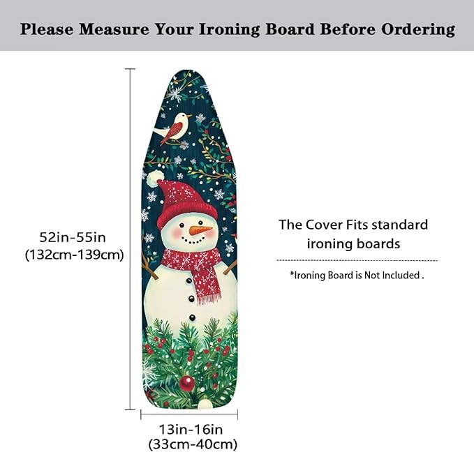 ZDCUSTOM Snowman Bird Ironing Board Cover Universal Stretchy Stain Reisstant - Image 5