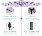 Best Choice Products 10ft Solar Polyester LED Lighted Patio Umbrella w/Tilt Adjustment and UV-Resistant Fabric - Image 5