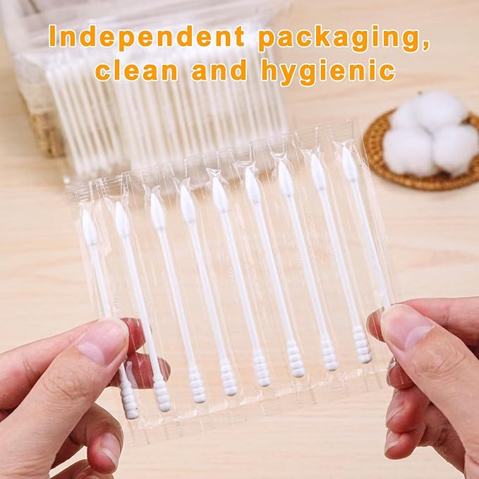 Cotton Swabs, Individually Wrapped Cotton Buds, Bulk Cotton Tip Applicator Bulk - Image 2