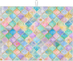 Absorbent Dish Drying Mat For Kitchen Counter, Rainbow Morocco Microfiber Dish by indokyeyqaz