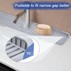 20 inch Kitchen Sink Splash Guard, 10° Large Slope & Adaptable Hole Faucet Mat - Image 4