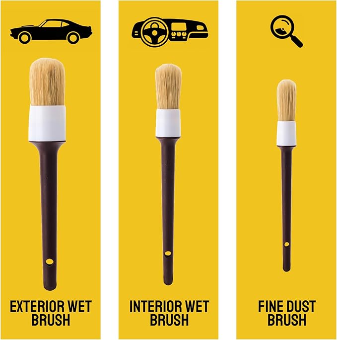 Soft Boar Hair Car Detailing Brush Set - Image 9