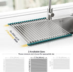Tomorotec Stainless Steel Roll Up Dish Drying Rack, Foldable Over The Sink - Image 4