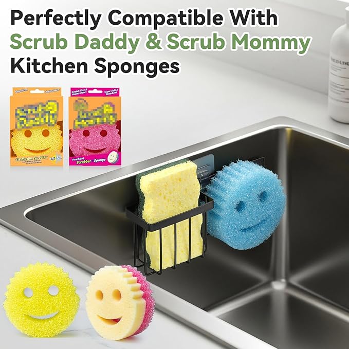 Sponge Holder for Kitchen Sink, Sponge Caddy for Scrub Daddy / Scrub Mommy - Image 4