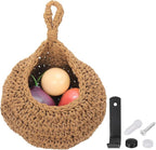 uxcell Hanging Fruit Baskets for Kitchen, Hand-Woven Wall Hanging Storage Jute by uxcell