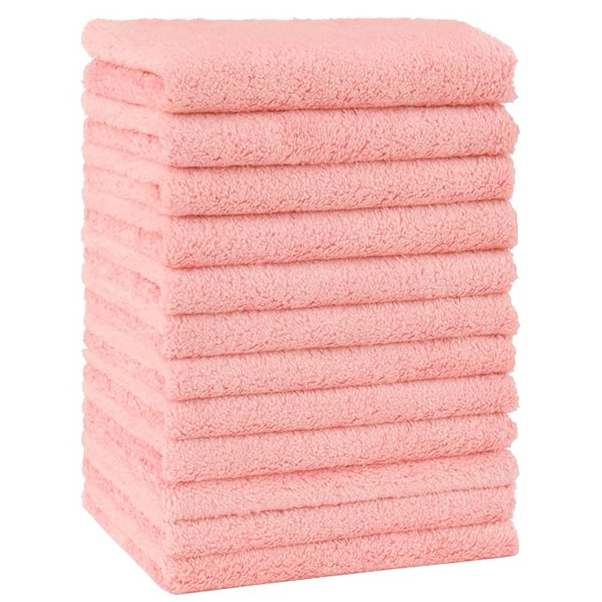 HOMEXCEL Baby Washcloths 12 Pack-Microfiber Coral Fleece Baby Bath Face Towel 7 by HOMEXCEL