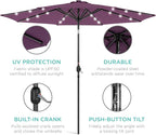 Best Choice Products 10ft Solar Polyester LED Lighted Patio Umbrella w/Tilt Adjustment and UV-Resistant Fabric - Image 5