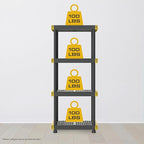 BLACK & YELLOW 4-Tier Heavy Duty Plastic Storage Shelves that Support up to 100lbs/shelf, Organization and Storage, Weather-Resistant Design, Easy Assembly, Made in The USA (55H x 24W x 20D) - Image 3