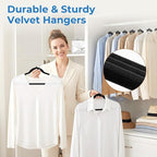 Smartor Black Velvet Hangers 50 Pack, Non Slip Clothes Hangers - Image 8