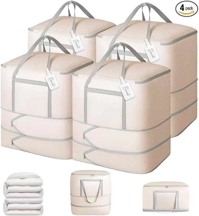 DIMJ Comforter Storage Bag - 120L Large Blanket Storage Compression Bags by DiMJ