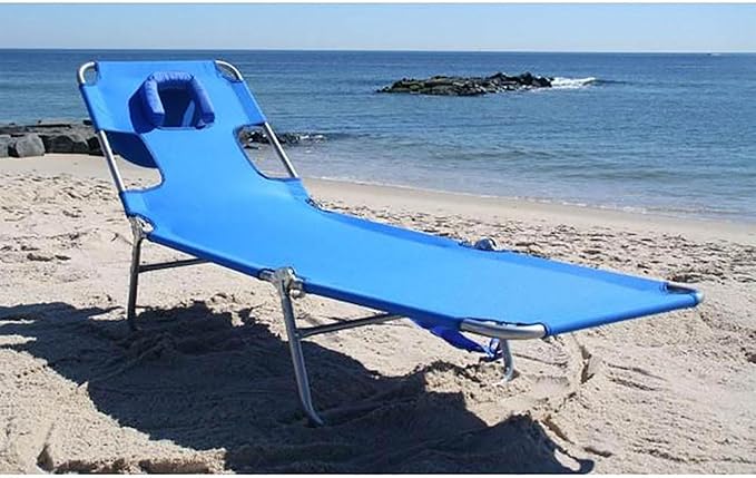 Ostrich Beach Lounge Chair, Folding & Reclining Outdoor Chaise Lounger, Blue - Portable Adjustable Recliner Chair for Lawn, Pool, Patio, Garden, and Yard - Image 6