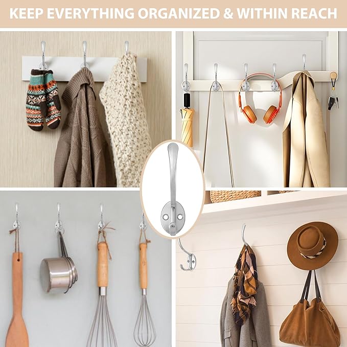 10 Pack Coat Hooks Wall Mounted - Image 2