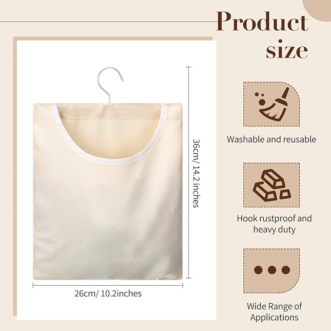 Eccliy 2 Pcs Canvas Clothespin Bag - Image 2