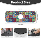 Talavera Mexican Ceramic Tiles Boho Kitchen Sink Splash Guard Faucet Mat 1 Pcs - Image 2