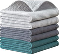 QUILTINA Dish Towels Set, 100% Cotton Waffle Weave Kitchen Towels 6 Pack by Quiltina