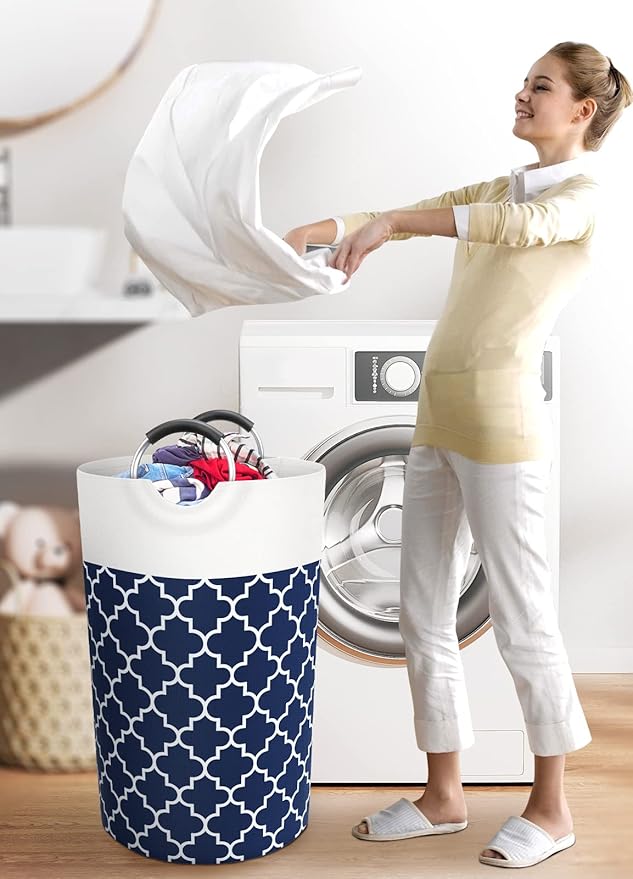 Large Laundry Basket Laundry Hamper Bag Washing Bin Clothes Bag Collapsible Tall - Image 6