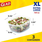 Glad Family Size Food Storage Containers, XL Square - Image 6