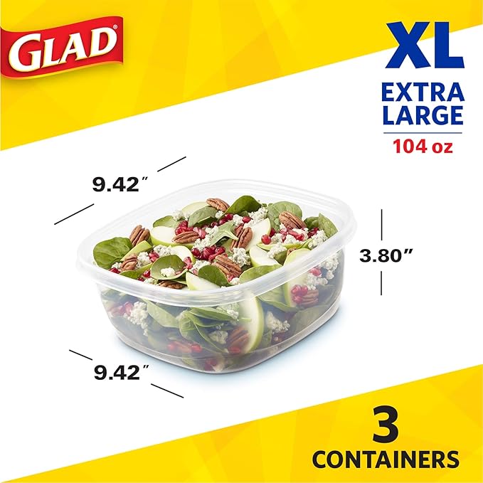 Glad Family Size Food Storage Containers, XL Square - Image 6