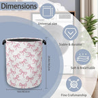 Cute Pink Bow Laundry Basket, Foldable Oxford Cloth Tote Bag Laundry Hamper - Image 2