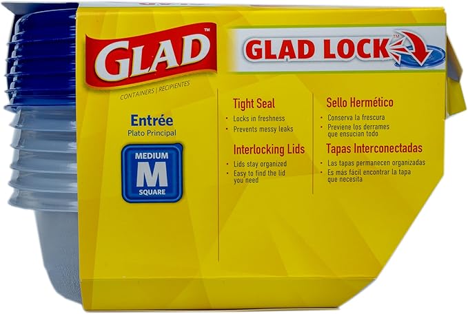 Glad GladWare Entrée Food Storage Containers, Medium Square - Image 6