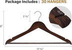 StorageWorks Wooden Hangers 30 Pack, Wood Coat Hangers - Image 3
