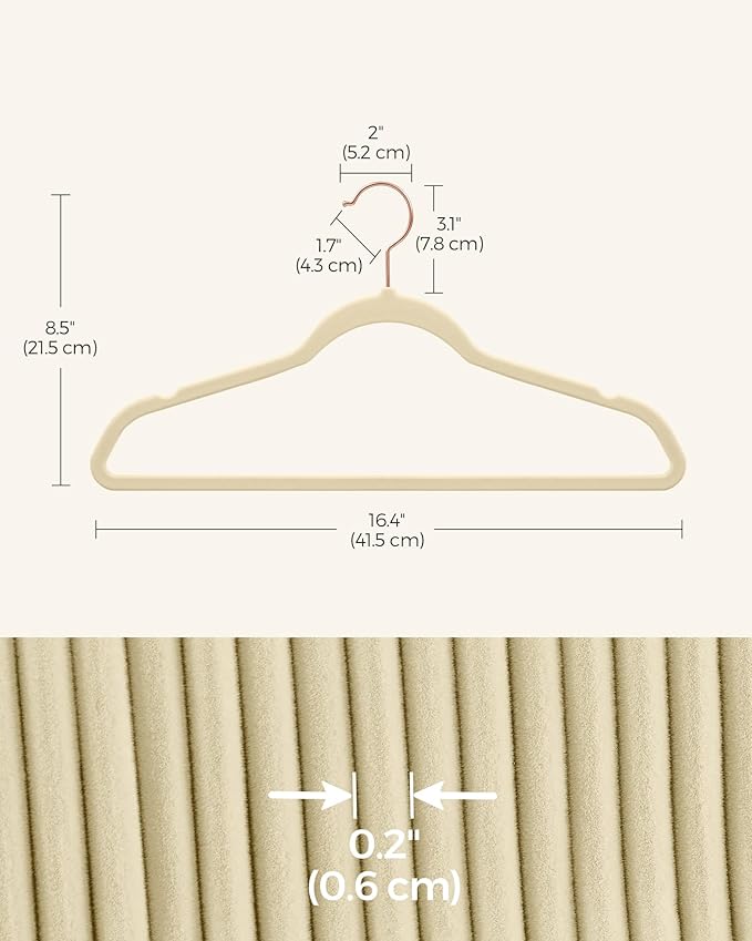 SONGMICS Slim Velvet Hangers, Non-Slip Clothes Hangers - Image 7