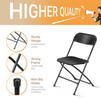 VINGLI 5 Pack Black Plastic Folding Chair, Indoor Outdoor Portable Stackable Commercial Seat with Steel Frame 350lb. Capacity for Events Office Wedding Party Picnic Kitchen Dining - Image 4