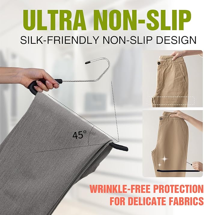Spring Fever Open Ended Non Slip Sponge Padded Pants Hangers - Image 5