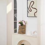 Wall Hanging Basket Decorative Boho Mounted Organizer Dried Flower Plants Front - Image 5