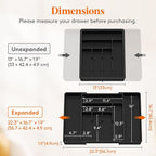 Lifewit Utensil Organizer for Kitchen Drawer, Expandable Cooking Silverware Tray - Image 2