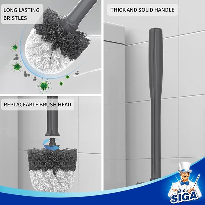 MR.SIGA Toilet Bowl Brush and Holder, - Image 3