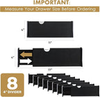 RAPTUROUS Adjustable Drawer Dividers 8 Pack, 4” High, 11-17” Long, Dresser - Image 2