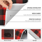Christmas Red Black Buffalo Plaid Dish Drying Mat - Image 3