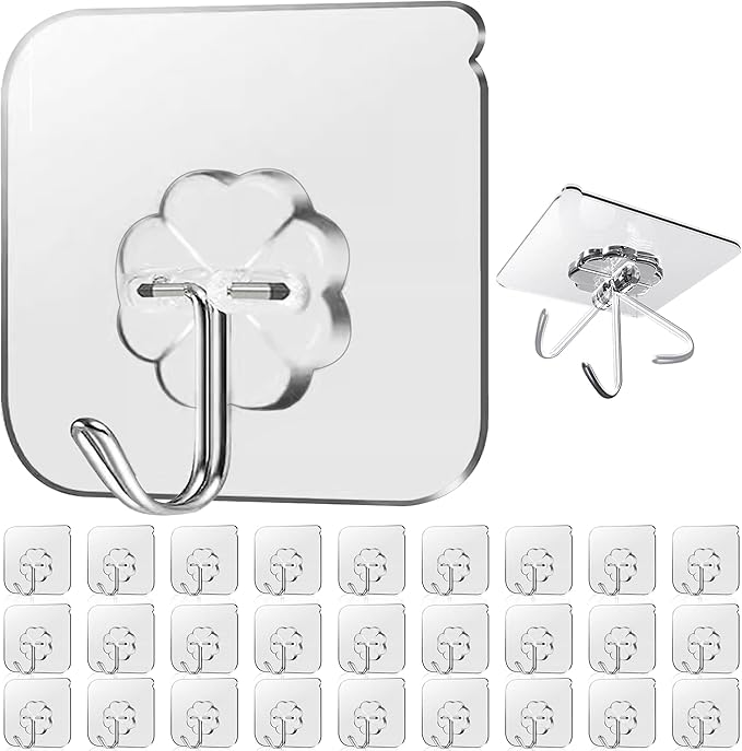 28 Pack Sticky Hooks for Hanging Heavy Duty, Wall Hooks Adhesive, Shower & by Unknown