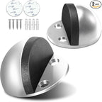 2 Pack Door Stoppers, Adhesive Floor Door Stops No Drill Stainless Steel Door by Gudui