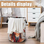 Watercolor Horse Laundry Basket, Foldable Waterproof Animals Floral Laundry - Image 6
