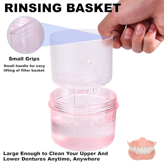Denture Case, Leak Proof Denture Bath Cup - Image 5