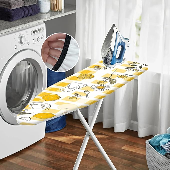 Nuxovilar Yellow Gingham with Lemons & Daisies Ironing Board Cover, This Cover - Image 6