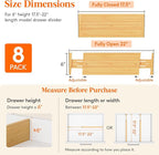 Lifewit 6" High 8 Pack Bamboo Drawer Dividers 45-55cm/17.5-22" Adjustable - Image 2