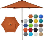 Blissun 7.5 ft Patio Umbrella, Yard Umbrella, Outdoor Market Umbrella with Push Button Tilt Crank, Rust by Blissun