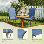 MAMIZO Patio Dining Chairs, Stackable All Weather Teslin Chair, Heavy Duty Outdoor Breathable Chairs Set, w/Armrests, Upgraded Chair FeetW/Strenthened Iron Spacers, 330 LBS (8, Navy Blue) - Image 6