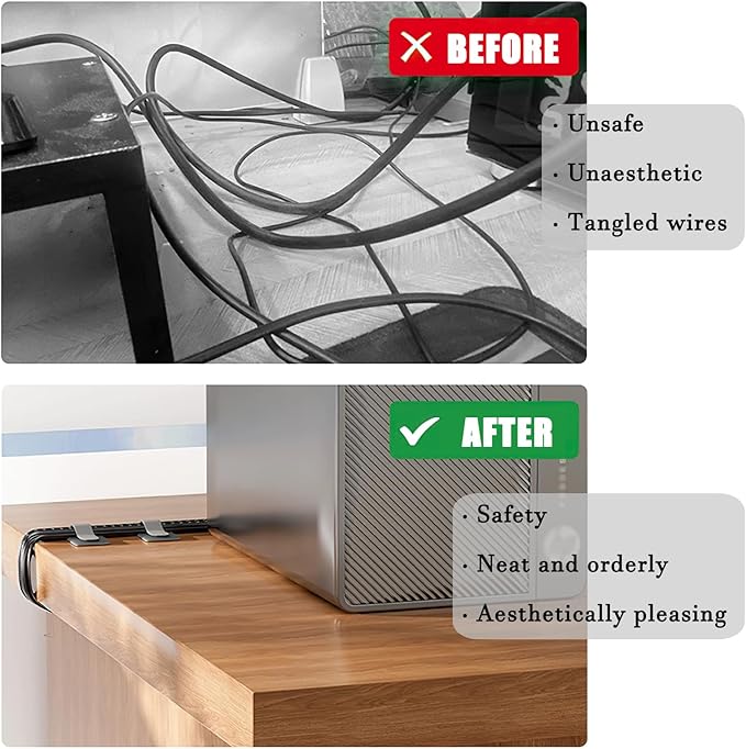 80PCS Hook and Loop Cable Ties, Hook and Loop Cable Straps, Under Desk Cable - Image 5